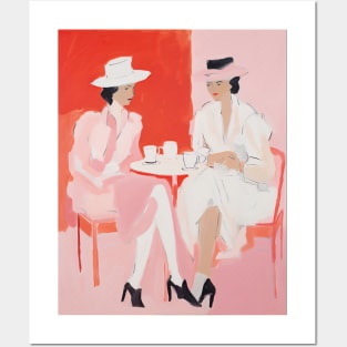 Coffee With Pink Women Posters and Art